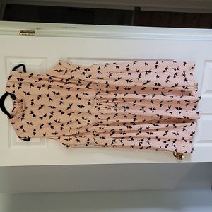 Silky lined blue bird dress 4x